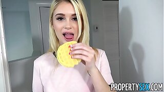 PropertySex - Hot Lilliputian blonde teen fucks her roommate