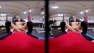 VRConk Wee doll fucked by fat cock on tap the gym VR Porn